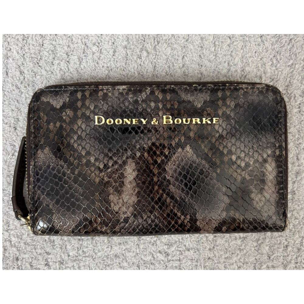 Dooney & Bourke Brown Python Embossed Leather Wal… - image 1